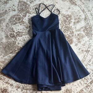 Lulu's Navy Blue Midi Dress